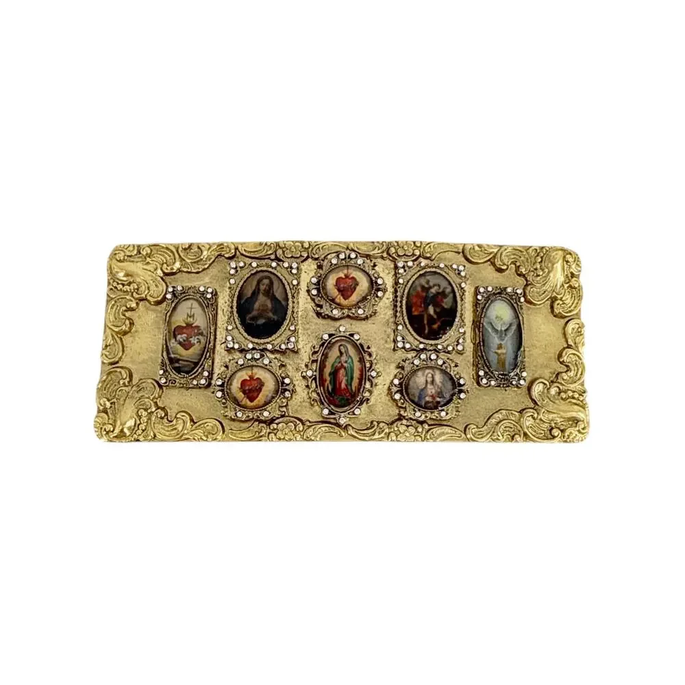 VIRGINS SAINTS & ANGELS VSA Retablo Framed Buckle in Gold